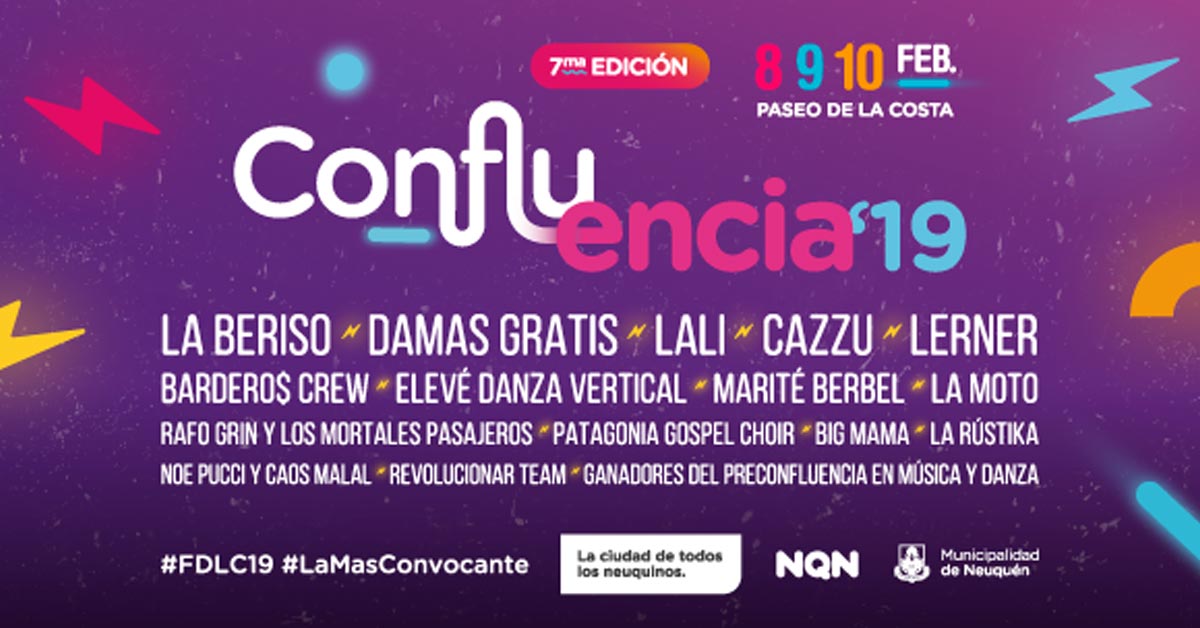 Grilla Artistas Fiesta de la Confluencia 2019